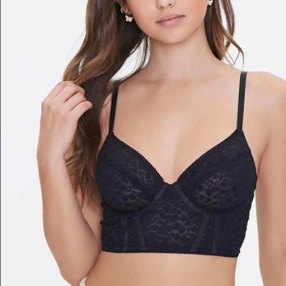 Lace Leopard Print Bralette - image 1